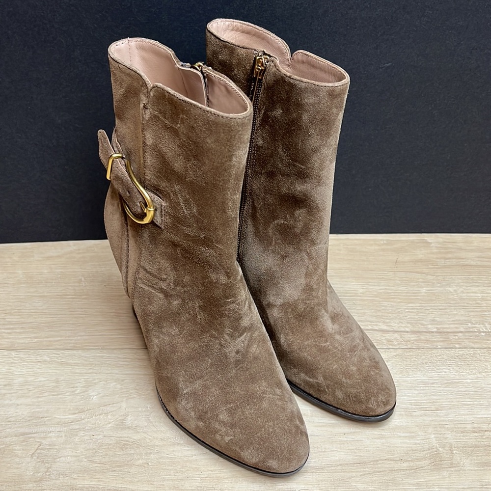 Veronica Beard Women's Viv Mocha Brown Suede Booties Ankle boots, size 6 - Picture 3 of 9